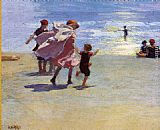 Edward Potthast Canvas Paintings - Brighton Beach